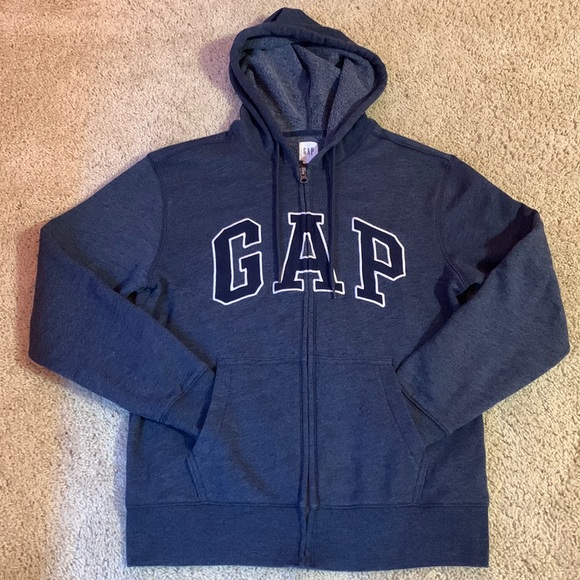 GAP Shirts Mens Navy Blue Gap Zip Up Fleece Hoodie Poshmark